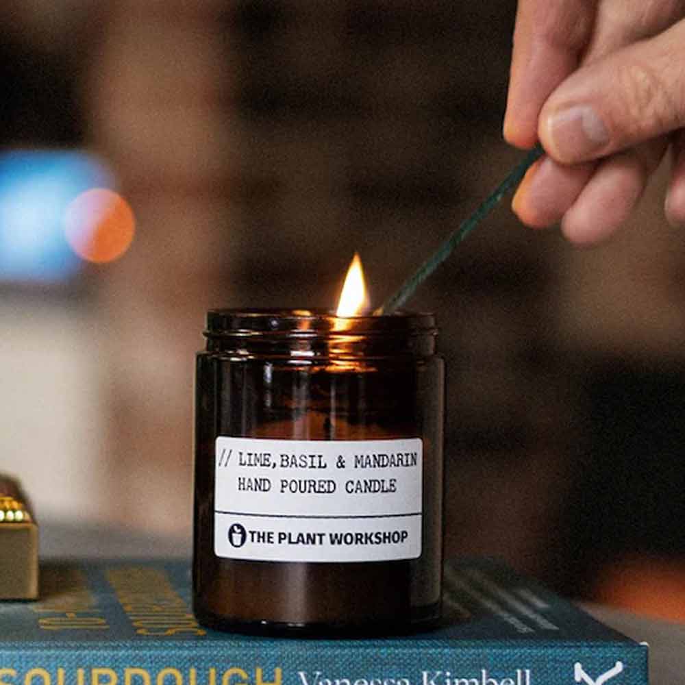 Scented candle from The Plant Workshop used to fragrance a home